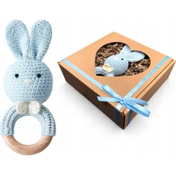 Kousátko pro chlapečka modrý králíček, Dárek k narození miminka