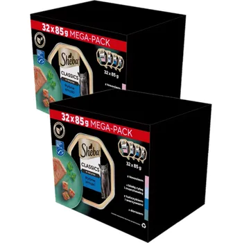 Krmivo pro kočku Tácky s rybími příchutěmi SHEBA Classics 64x85g