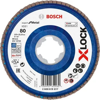 Příslušenství k brusce BOSCH Lamelový brusný kotouč X551 Expert for Metal s upínáním X-LOCK (2608619817)
