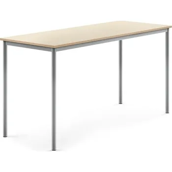 Jídelní stůl Stůl BORÅS, 1800x700x900 mm, stříbrné nohy, HPL deska, bříza