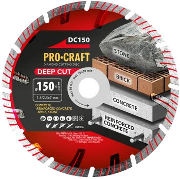 Řezný kotouč Diamantový řezný kotouč Deep Cut Procraft DC150