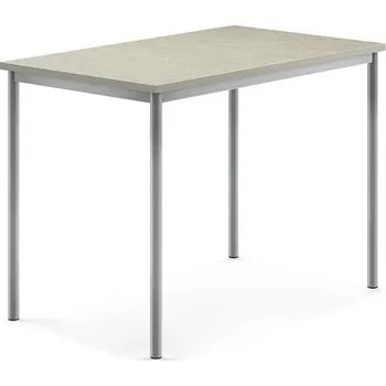 Jídelní stůl Stůl SONITUS, 1200x800x900 mm, stříbrné nohy, deska s linoleem, šedá