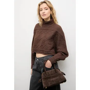 Dámský svetr Kašmírový svetr Answear.LAB dámský, hnědá barva, s golfem 2722.fh 89X, vel. L