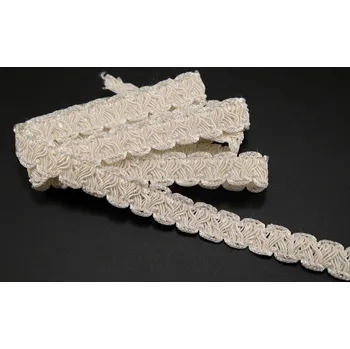 Galonový prýmek - bílá káva - šíře 1,4 cm