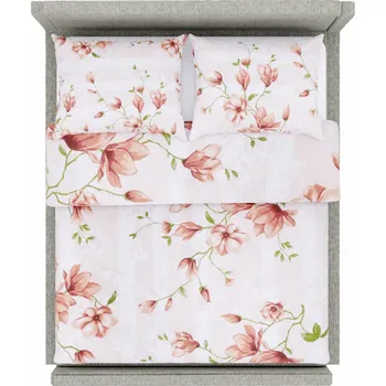 Povlečení Tegatex Povlečení krep - lososová magnólie 70*90 cm, 140*200 cm