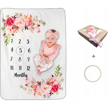 Obraz Fleece deka s motivem pro focení miminek v krabičce Podložka na focení dětí