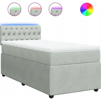 Postel Čalouněná jednolůžková postel 90x190 cm, odstíny šedé