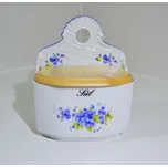 Slánka závěsná s dřevěným víkem a s nápisem Sůl 0,70 l Pomněnky, Dubí a.s.