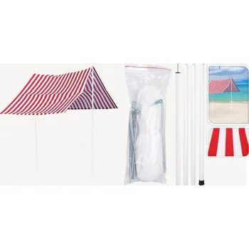 Stan STAN PŘÍSTŘEŠEK SLUNEČNÍ PLACHTA SE SLOUPKY 3X1,7M ČERVENÁ