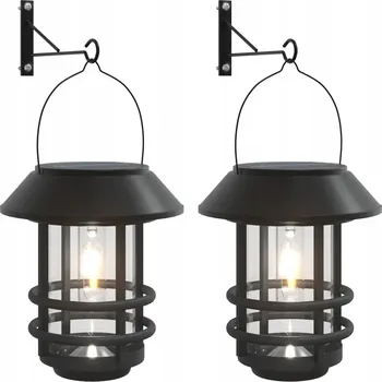 Dekorativní svítidlo LED zahradní lucerna s efektem plamene 15x17 cm, černá