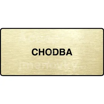 Značení Zlatý piktogram "CHODBA" s černým textem a rámečkem -