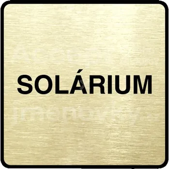 Informační tabulka Zlatý piktogram "solárium III" s černým&nbsp;textem a rámečkem&nbsp;-