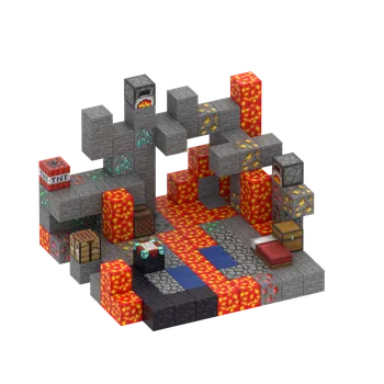 ostatní stavebnice PX Master Lávový důl s postavičkami magnetická stavebnice