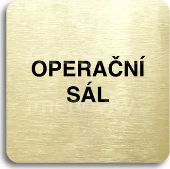 Informační tabulka Zlatý piktogram "operační sál" s černým&nbsp;textem bez rámečku&nbsp;-