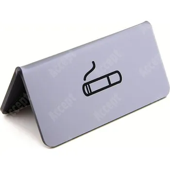 Jmenovka na stůl Akrylátový stojánek "KOUŘENÍ POVOLENO" (115x60mm) - stříbrný stojánek