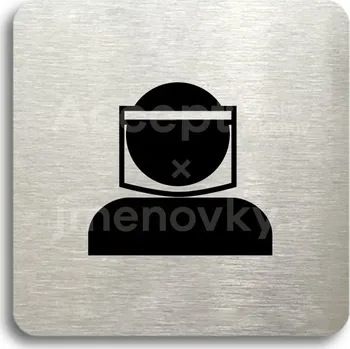 Informační tabulka Stříbrný piktogram "ochranný štít III" s černým&nbsp;textem bez rámečku -