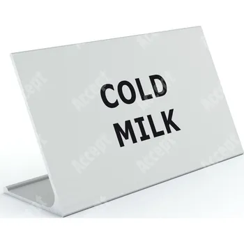 Jmenovka na stůl Informační stojánek D-62 "COLD MILK" - stříbrná