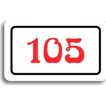 Informační tabulka Číslo na dveře - typ 12 (50 x 30 mm) - bílá tabulka - barevný tisk