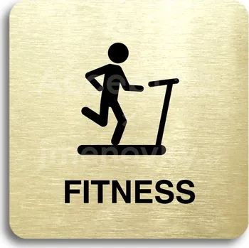 Značení Zlatý piktogram "fitness IV" s černým textem bez rámečku -