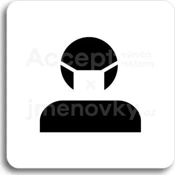 Informační tabulka Bílý piktogram "karanténa" s černým textem bez rámečku&nbsp;-