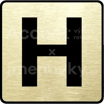 Informační tabulka Zlatý piktogram "hydrant" s černým&nbsp;textem a rámečkem&nbsp;-