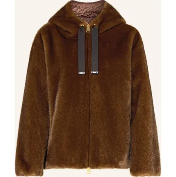 Dámský kabát Herno Dámská Bunda Z Umělé Kožešiny, hnědá, 42