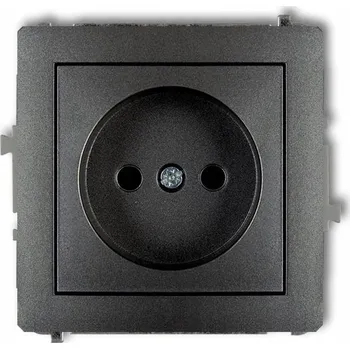 Elektrická zásuvka KARLIK DECO Elektrická Zásuvka Jednoduchá 2P Uzemněná Grafitová 11DGP-1p