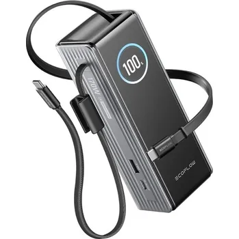 Powerbanka EcoFlow EcoFlow RAPID power banka (25000 mAh, 170 W) 2x100W vestavěný USB-C kabel - stříbrná