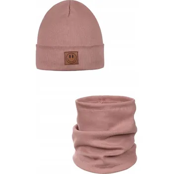 Čepice Jarní set: čepice a nákrčník SMILE - bavlna - HEATHER 48-52