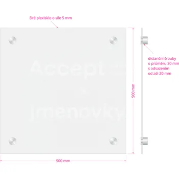 Informační tabulka Hlavní orientační tabule Clear CL4 (500 x 500 mm) - rozměr 500 x 500 mm