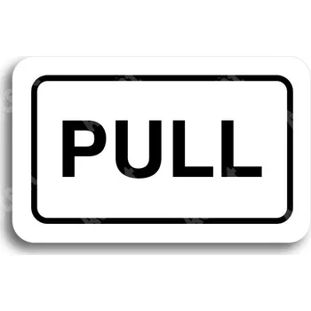 Informační tabulka Bílý piktogram "SEM - TAM - typ 04" s černým textem a rámečkem - 80 x 50 mm