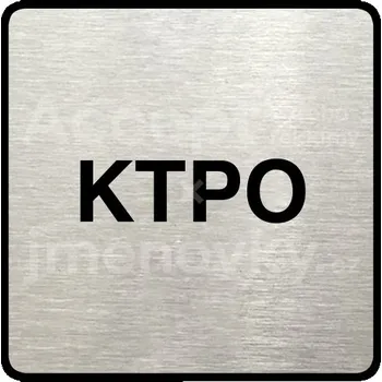 Informační tabulka Stříbrný piktogram "KTPO" s černým textem a rámečkem - 80 x 80 mm