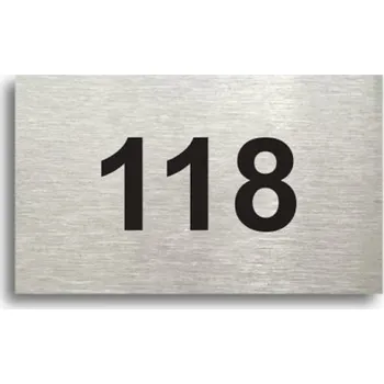 Informační tabulka Číslo na dveře - typ 03 (50 x 30 mm) - stříbrná tabulka - černý tisk