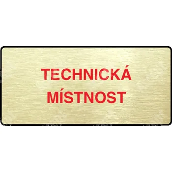 Značení Zlatý&nbsp;piktogram "TECHNICKÁ MÍSTNOST" s červeným textem a rámečkem&nbsp;-
