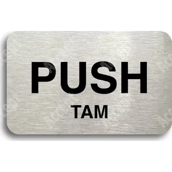 Informační tabulka Stříbrný piktogram "SEM - TAM - typ 07" s černým textem bez rámečku - 80 x 50 mm