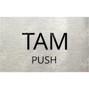 Informační tabulka Stříbrný piktogram "SEM - TAM - typ 34" s černým textem bez rámečku - 80 x 50 mm