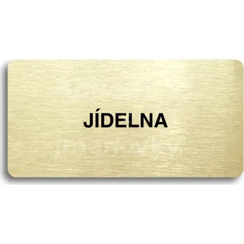 Informační tabulka Zlatý piktogram "JÍDELNA" s černým&nbsp;textem bez rámečku&nbsp;-