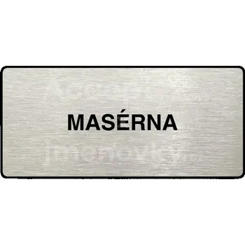 Značení Stříbrný piktogram "MASÉRNA" s černým&nbsp;textem a rámečkem&nbsp;-