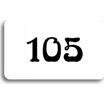 Informační tabulka Číslo na dveře - typ 14 (50 x 30 mm) - bílá tabulka - černý tisk