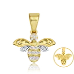 MINET Zlatý přívěs včelka s bílými zirkony Au 585/1000 1,25g