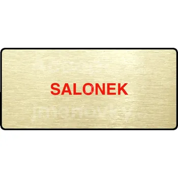 Informační tabulka Zlatý&nbsp;piktogram "SALONEK" s červeným textem a rámečkem&nbsp;-