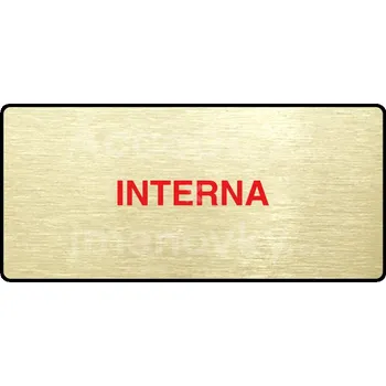 Informační tabulka Zlatý&nbsp;piktogram "INTERNA" s červeným textem a rámečkem&nbsp;-