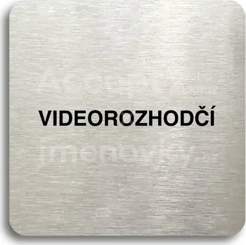 Značení Stříbrný piktogram "videorozhodčí" s černým&nbsp;textem bez rámečku -