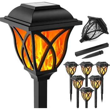 Venkovní osvětlení Solární lampa zapichovací Bedee černá 44 cm 6 ks