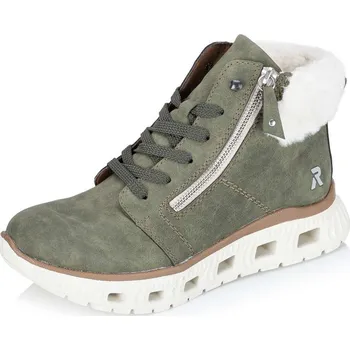 Dámské kozačky Dámská kotníková obuv RIEKER M6014-54 zelená W5 41