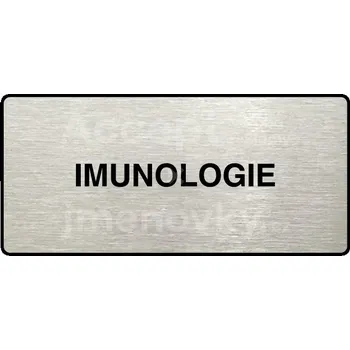 Informační tabulka Stříbrný piktogram "IMUNOLOGIE" s černým&nbsp;textem a rámečkem&nbsp;-