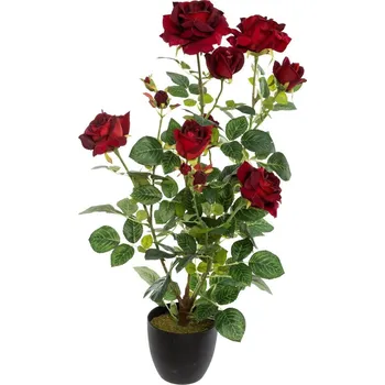 umělá květina Atmosphera Umělá rostlina v květináči Růže, 74 cm, rudá
