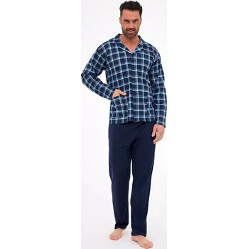 Cornette pyžamo 114/81 dlouhé/r 3XL-5XL pánské rozepínací tmavě modrá 4XL