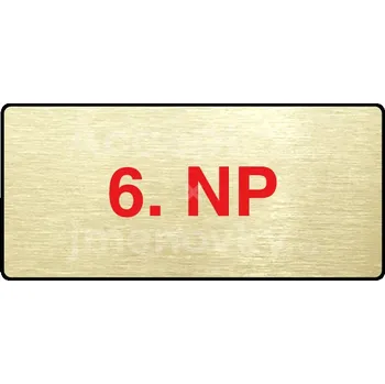 Značení Zlatý&nbsp;piktogram "6. NP" s červeným textem a rámečkem&nbsp;-