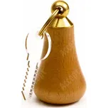 Klíčenka dřevěná bez gumy (přírodní) - přírodní - zlatý úchyt